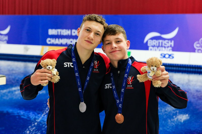 Ben Cutmore (right) bronze medallist at the 2020 British Diving Championships 