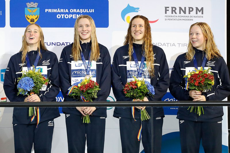 Womens 4x200m Freestle Euro Junior (Credit: LEN/Simone Castrovillari)