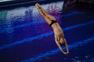 Dan Goodfellow in the Men's 3m Springboard prelims