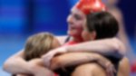 Freya Anderson Abbie Wood Freya Colbert hug Women's 4x200m Free Relay final Paris 2024