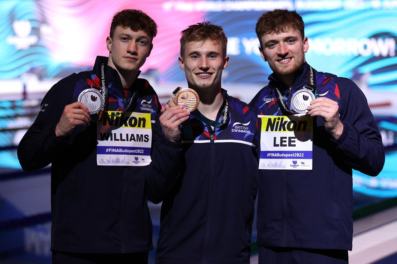 Noah Williams, Jack Laugher and Matty Lee Budapest 2022 [Getty]