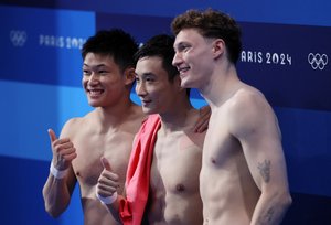 Noah Williams Men's 10m podium Paris 2024 [GettyImages]