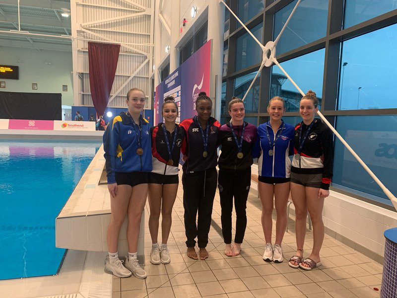 Girls A 3m synchro medals Elite Junior Diving Champs 2022