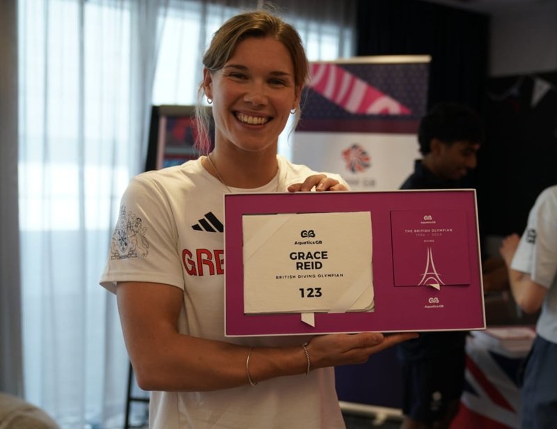 Grace Reid Olympic number chamois presentation pic Paris 2024