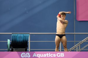 Jack Laugher pre-dive stretch AGB Diving Champs 2024