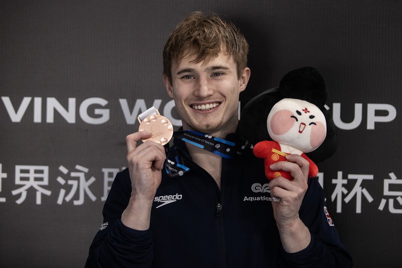 Jack Laugher Men's 3m Springboard bronze medal shot World Cup Super Final China 2024