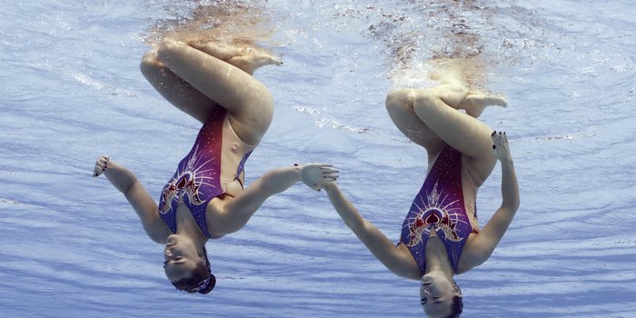 Kate Shortman Izzy Thorpe underwater shot Tech Duet prelims Budapest 2022 [Getty]