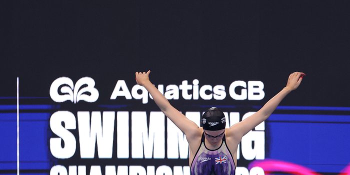 Katie Shanahan race ready Aquatics GB Swimming Champs branding 2024