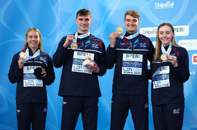 Mixed 4x100m Medley Relay BRONZE podium shot Rome 2022