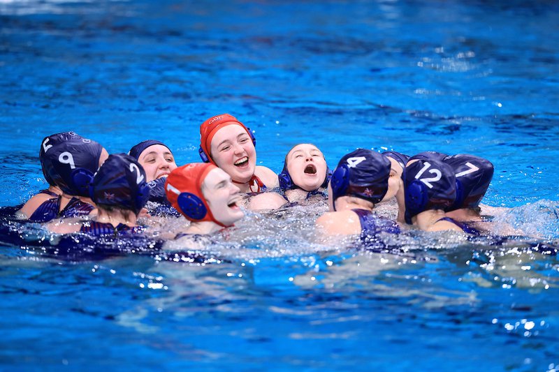 Britain women's water polo team group huddle celebrations European Champs 2024